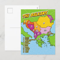 Pop Art Illustrierter Balkan-Karte