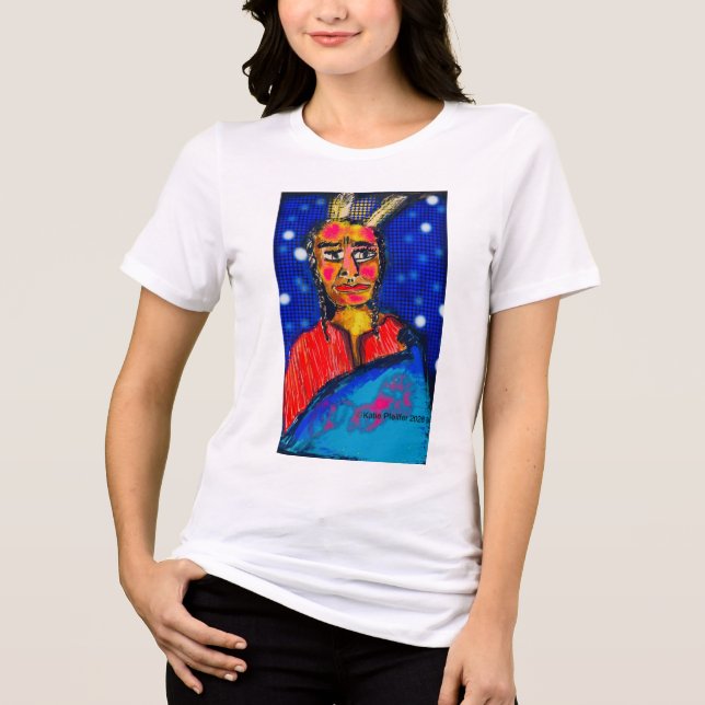 Pop-Art Indianer #1 Tri-Blend Shirt (Vorderseite)