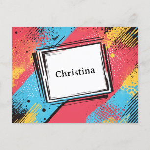 Pop Art Individuelle Name Design: Vibranu & Bold A Postkarte