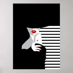 Pop Art Inspiriert Mode Frau 1 Poster