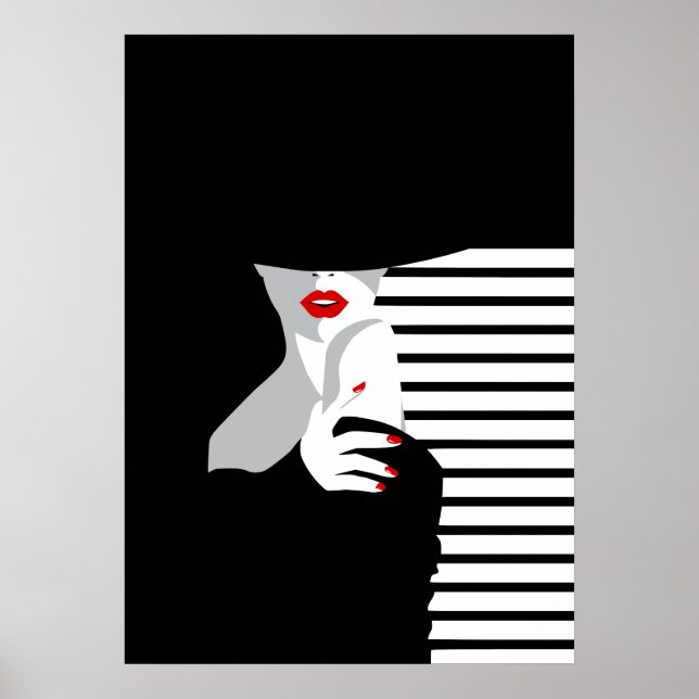 Pop Art Inspiriert Mode Frau 1 Poster (Vorne)