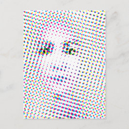 Pop Art Inspiriert Portrait Postkarte