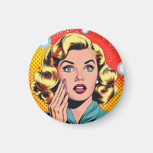 Pop-Art inspirierter Magnet, lustiges Abzeichen Magnet