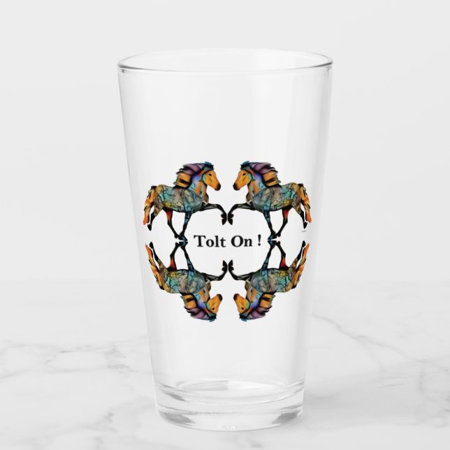 Pop Art Islandpferd  Glas (Vorderseite)