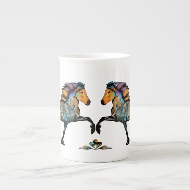 Pop Art Islandpferd  Prozellantasse (Vorderseite)