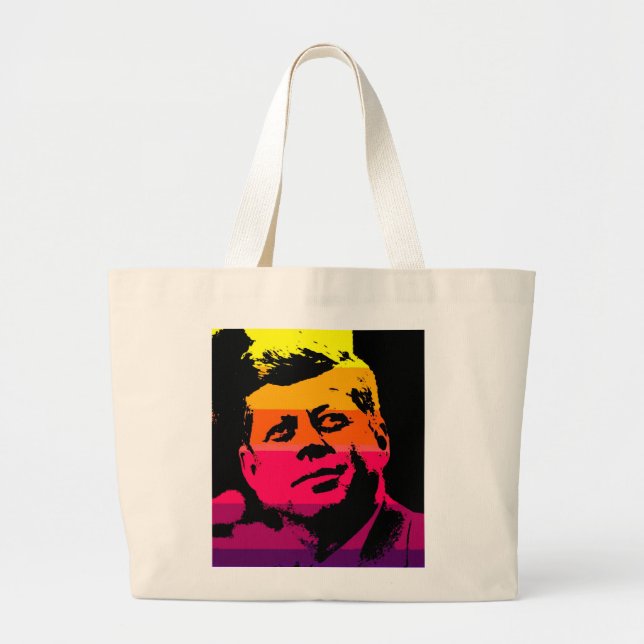 Pop Art Jack JFK John F. Kennedy Jumbo Stoffbeutel (Vorne)