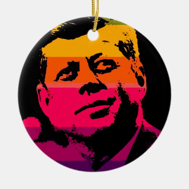 Pop Art Jack JFK John F. Kennedy Keramik Ornament (Vorne)