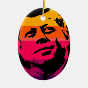 Pop Art Jack JFK John F. Kennedy Keramik Ornament