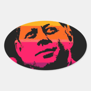 Pop Art Jack JFK John F. Kennedy Ovaler Aufkleber
