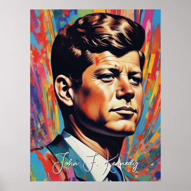 Pop Art Jack JFK John F. Kennedy Poster (Vorne)