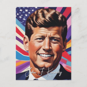 Pop Art Jack JFK John F. Kennedy Postkarte