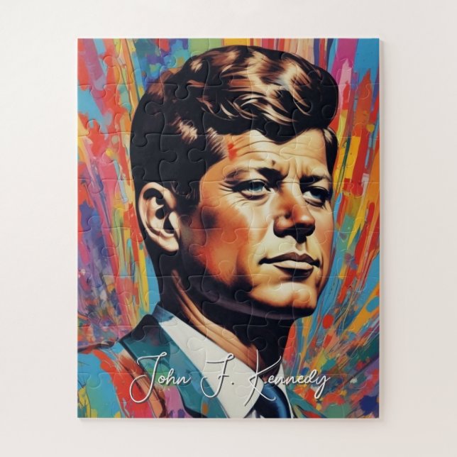 Pop Art Jack JFK John F. Kennedy Puzzle (Vertikal)