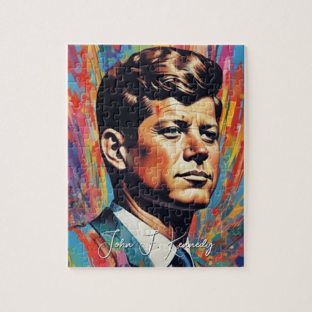 Pop Art Jack JFK John F. Kennedy Puzzle (Vertikal)