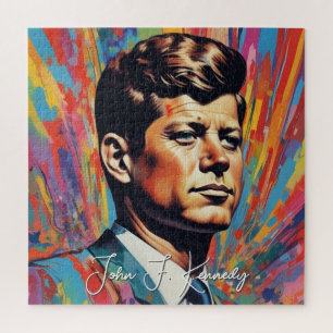 Pop Art Jack JFK John F. Kennedy Puzzle