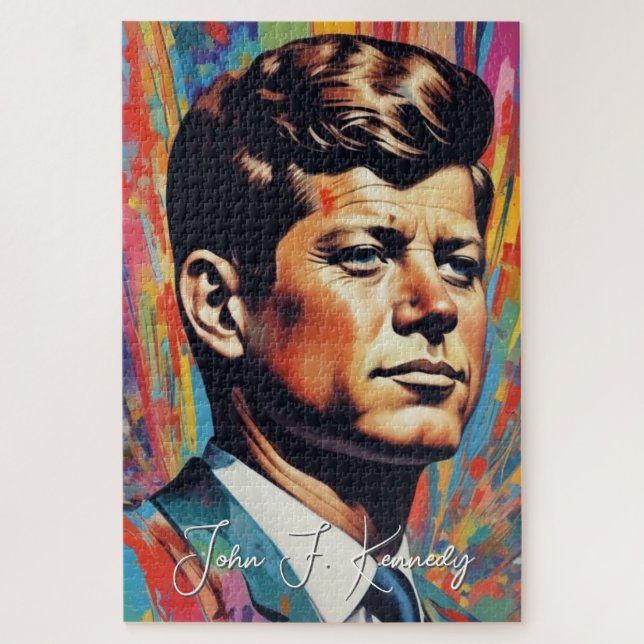Pop Art Jack JFK John F. Kennedy Puzzle (Vertikal)