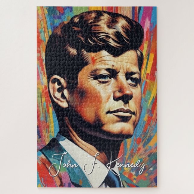 Pop Art Jack JFK John F. Kennedy Puzzle (Vertikal)