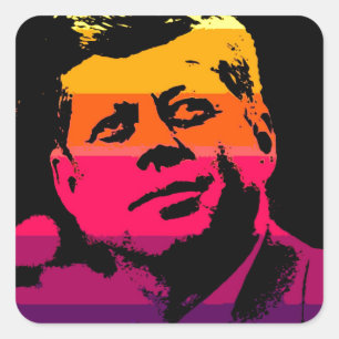 Pop Art Jack JFK John F. Kennedy Quadratischer Aufkleber