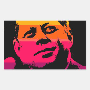 Pop Art Jack JFK John F. Kennedy Rechteckiger Aufkleber