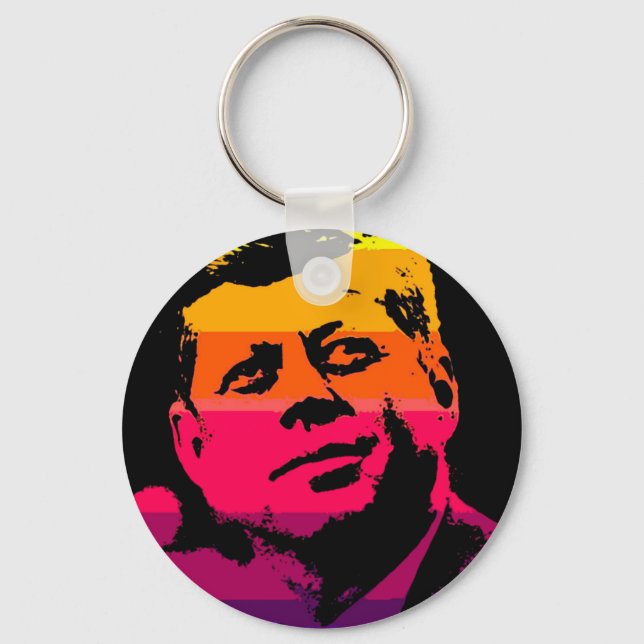 Pop Art Jack JFK John F. Kennedy Schlüsselanhänger (Vorderseite)