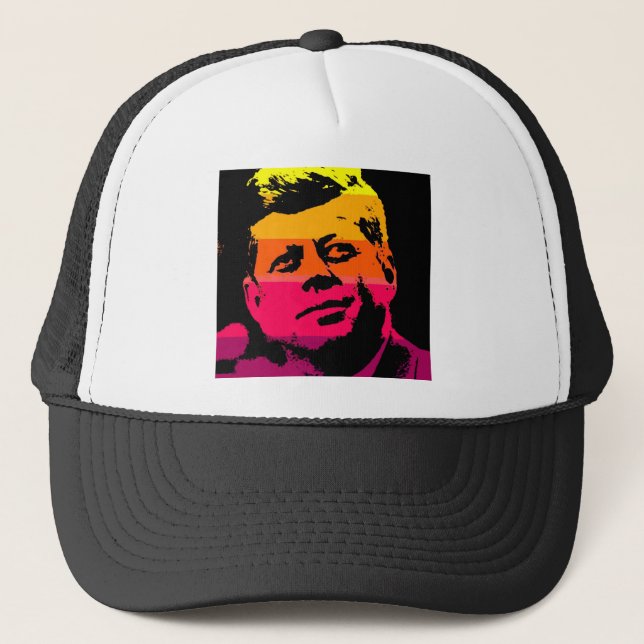 Pop Art Jack JFK John F. Kennedy Truckerkappe (Vorderseite)