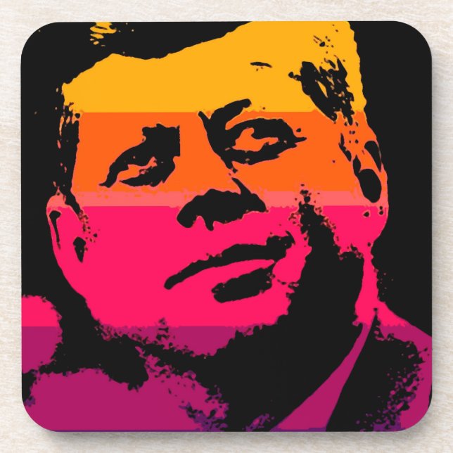 Pop Art Jack JFK John F. Kennedy Untersetzer (Vorderseite)
