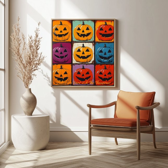 Pop Art Jack-o'-Lantern Grid Halloween Art Poster (Von Creator hochgeladen)