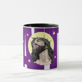 Pop Art Jesus Christ Purple Faith Mug - Taza Crist Tasse