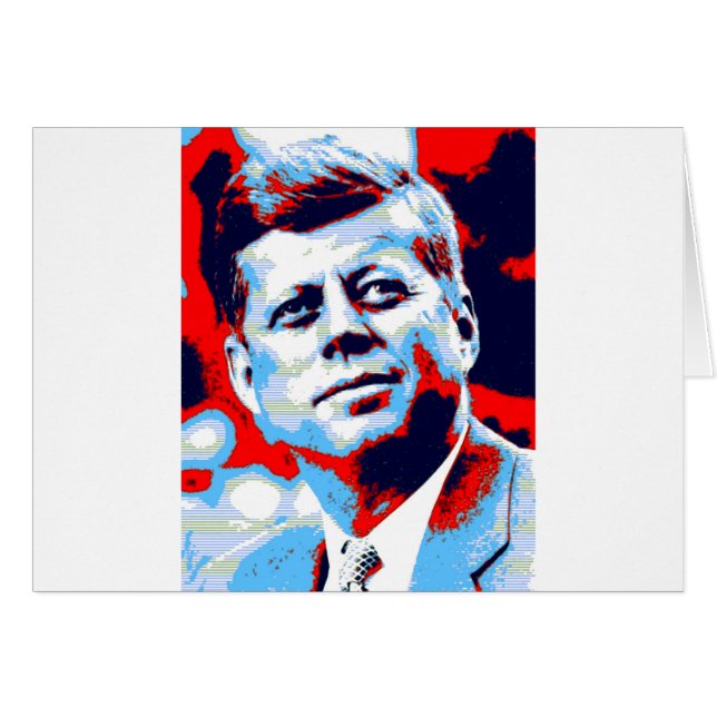 Pop Art JFK John F. Kennedy Red Blue (Vorderseite (Horizontal))