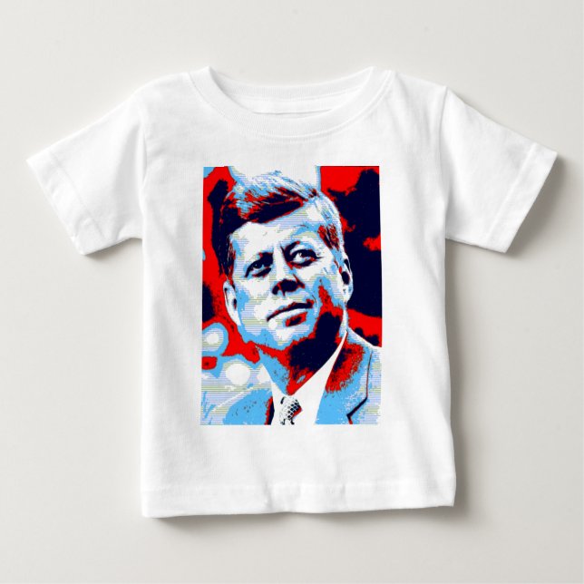 Pop Art JFK John F. Kennedy Red Blue Baby T-shirt (Vorderseite)