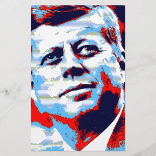Pop Art JFK John F. Kennedy Red Blue Briefpapier (Vorderseite)