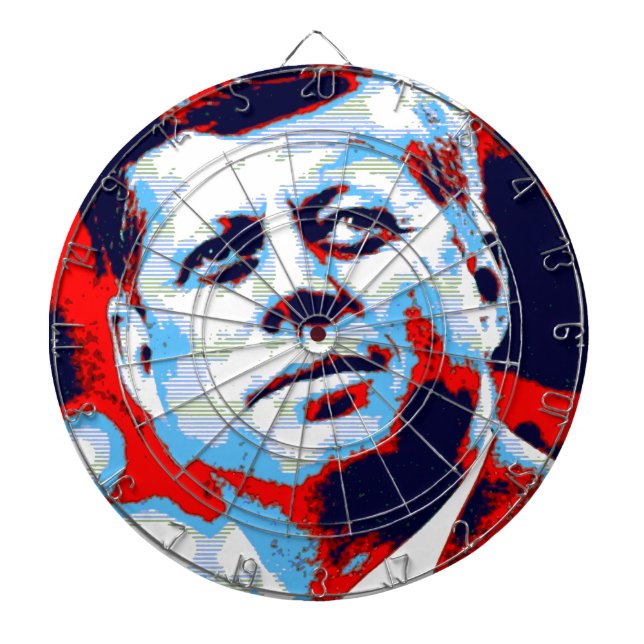 Pop Art JFK John F. Kennedy Red Blue Dartscheibe (vorne)