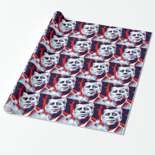 Pop Art JFK John F. Kennedy Red Blue Geschenkpapier