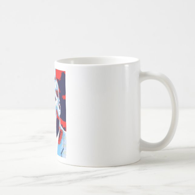 Pop Art JFK John F. Kennedy Red Blue Kaffeetasse (Rechts)