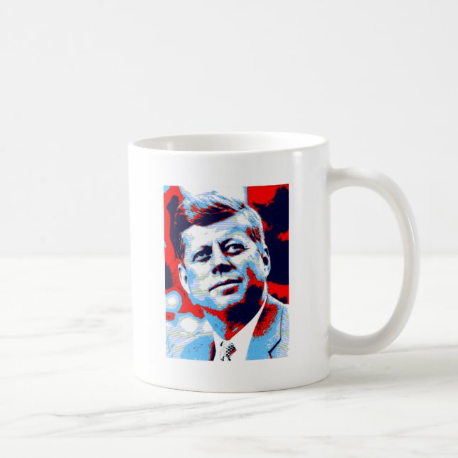 Pop Art JFK John F. Kennedy Red Blue Tasse (Rechts)