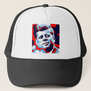 Pop Art JFK John F. Kennedy Red Blue Truckerkappe