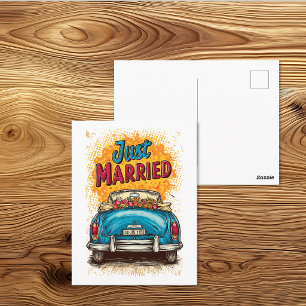 Pop Art Just Married Postkarte