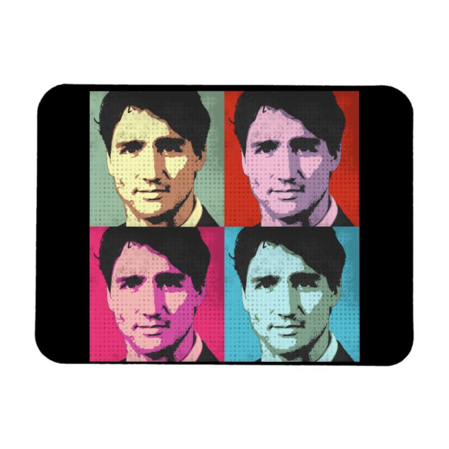Pop Art Justin Trudeau - Vollformat -.png Magnet (Horizontal)