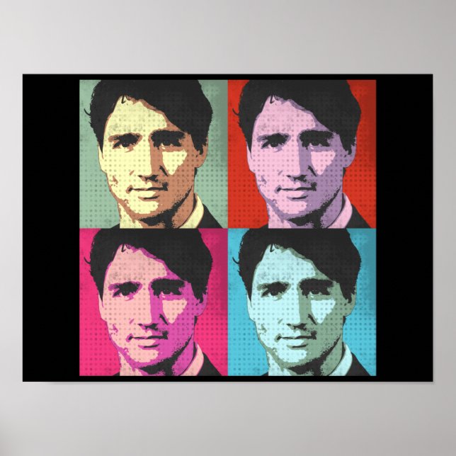 Pop Art Justin Trudeau - Vollformat -.png Poster (Vorne)