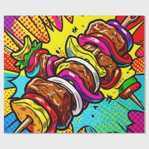 Pop-Art-Kebab-Explosion Geschenkpapier