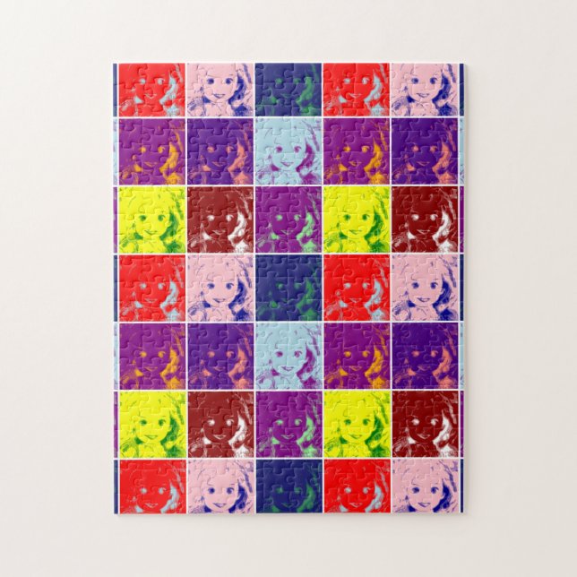 Pop Art Kinderpuppensortrait Puzzle (Vertikal)