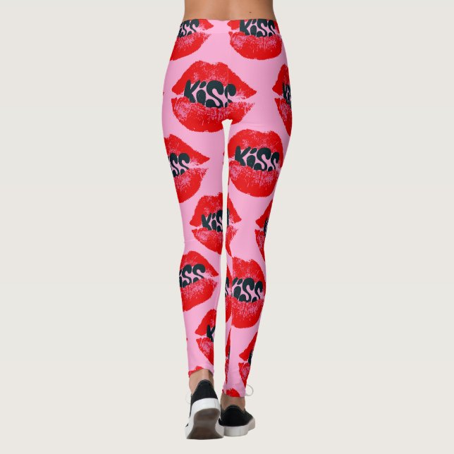 Pop Art Kiss Lips Repeat Leggings (Rückseite)