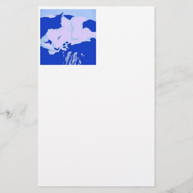 Pop Art Kitty Briefpapier (Vorderseite)