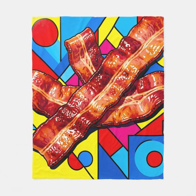 Pop Art Knuspriger Speck Fleecedecke (Vorderseite)