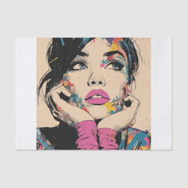 PoP Art Königin2 Seidenpapier (Vorderseite)