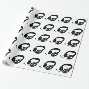 Pop Art Kopfhörer Geschenkpapier