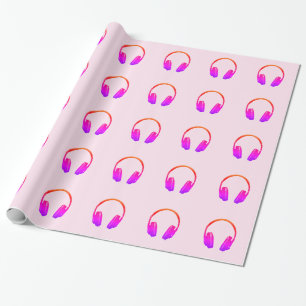 Pop-Art-Kopfhörer Retro-Vintage-Stil Geschenkpapier