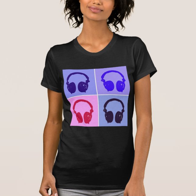 Pop Art Kopfhörer T-Shirt (Vorderseite)