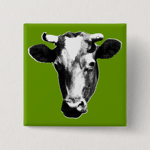 Pop Art Kuh Button