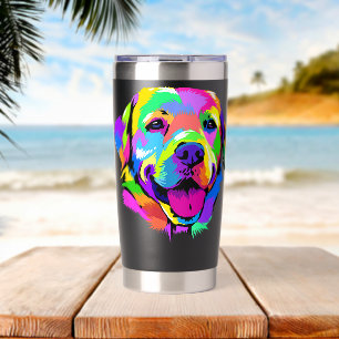 Pop Art Labrador Retriever Lab-Besitzer Haustier H Thermobecher