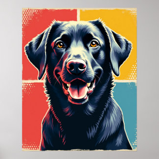 Pop Art Labrador Retriever Portrait : Warhol Style Poster